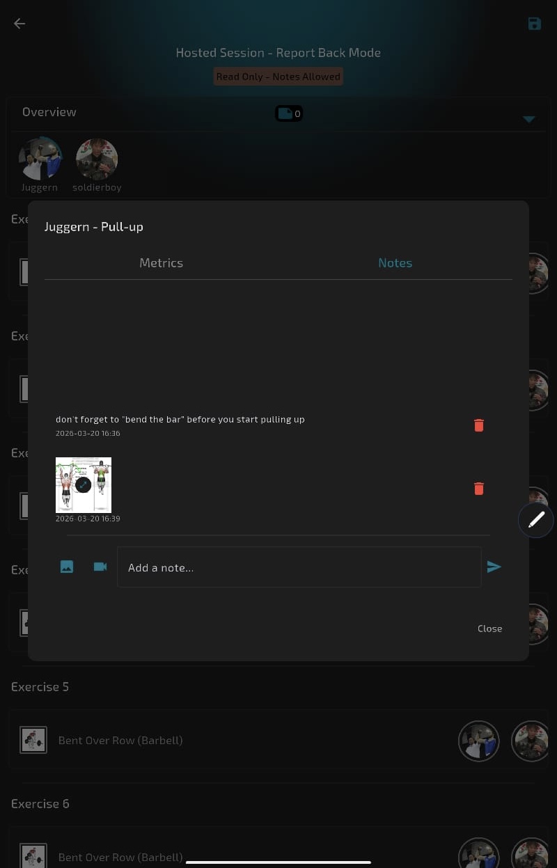 Coach leaves notes for their athletes.